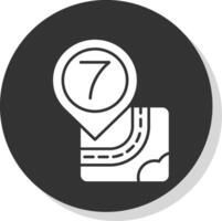 Seven Glyph Grey Circle Icon vector