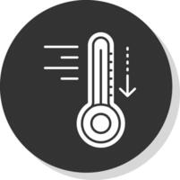 Cold Glyph Grey Circle Icon vector