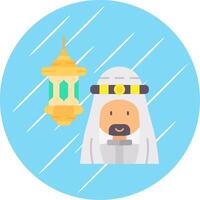 Arabic Flat Blue Circle Icon vector