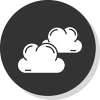 nube glifo gris circulo icono vector