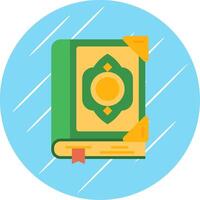 Quran Flat Blue Circle Icon vector