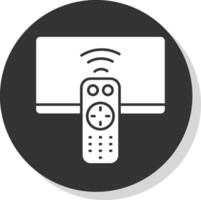 Remote Glyph Grey Circle Icon vector