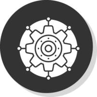 Setting Glyph Grey Circle Icon vector