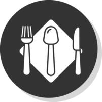 Cutlery Glyph Grey Circle Icon vector