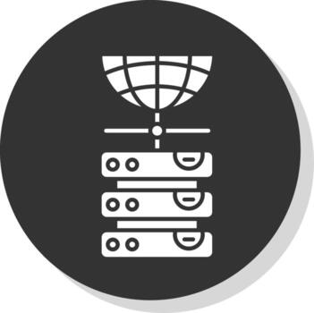 base de datos glifo gris circulo icono vector