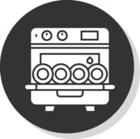 Dishwasher Glyph Grey Circle Icon vector