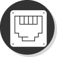 Ethernet Glyph Grey Circle Icon vector