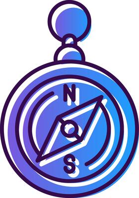 Compass Gradient Filled Icon