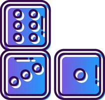 Dices Gradient Filled Icon vector