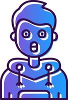 Surprised Gradient Filled Icon vector