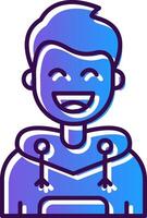 Happy Gradient Filled Icon vector