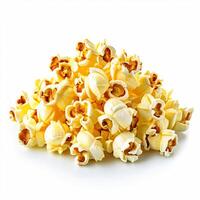 AI generated paper cup fresh popcorn on white background photo