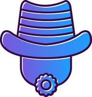 sombrero degradado lleno icono vector