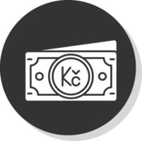 Koruna Glyph Grey Circle Icon vector