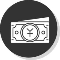 Yuan Glyph Grey Circle Icon vector