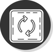 Loop Glyph Grey Circle Icon vector