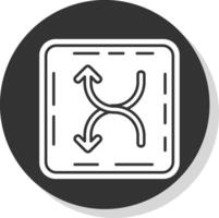 Shuffle Glyph Grey Circle Icon vector