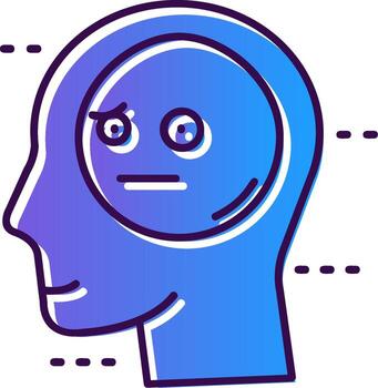 Expressionless Gradient Filled Icon vector