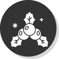 Mistletoe Glyph Grey Circle Icon vector