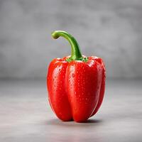 AI generated single sweet pepper fruit isolated on a transparent background photo