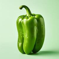 AI generated Green Sweet pepper on white background photo