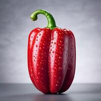 AI generated single sweet pepper fruit isolated on a transparent background photo