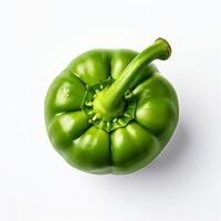 AI generated Green Sweet pepper on white background photo