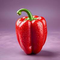 AI generated single sweet pepper fruit isolated on a transparent background photo