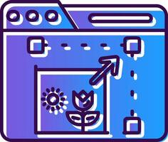 Resize Gradient Filled Icon vector