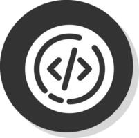 Code Glyph Grey Circle Icon vector