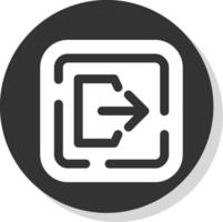 Logout Glyph Grey Circle Icon vector