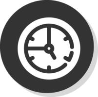 Time Glyph Grey Circle Icon vector