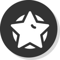 Star Glyph Grey Circle Icon vector