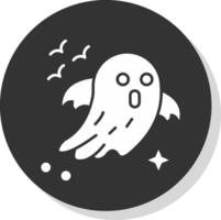 fantasma glifo gris circulo icono vector