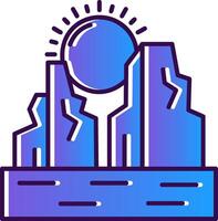 Canyon Gradient Filled Icon vector