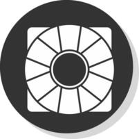 apoyo glifo gris circulo icono vector