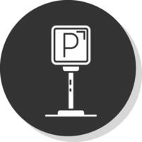 Parking Glyph Grey Circle Icon vector