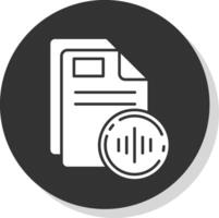 Audio Glyph Grey Circle Icon vector