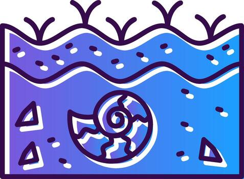 Fossil Gradient Filled Icon vector