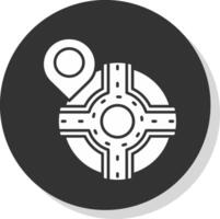 Pin Glyph Grey Circle Icon vector