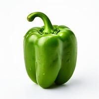 AI generated Green Sweet pepper on white background photo