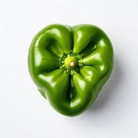 AI generated Green Sweet pepper on white background photo