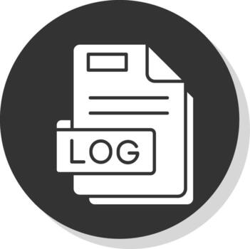 Log Glyph Grey Circle Icon vector