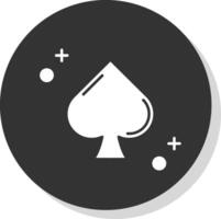 Spades Glyph Grey Circle Icon vector