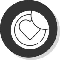 Sticker Glyph Grey Circle Icon vector