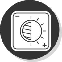 Contrast Glyph Grey Circle Icon vector