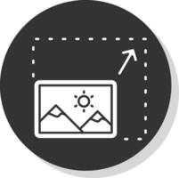Resize Glyph Grey Circle Icon vector