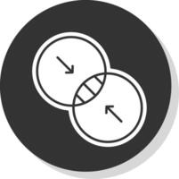 combinar glifo gris circulo icono vector