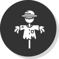 Scarecrow Glyph Grey Circle Icon vector