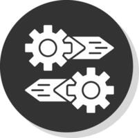 Gear Glyph Grey Circle Icon vector